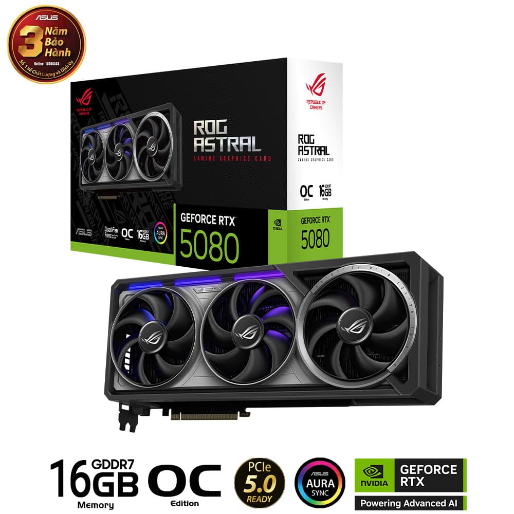 VGA Asus ROG Astral RTX 5080 16GB GDDR7 OC