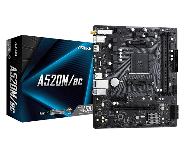 Mainboard Asrock A520M/ac (Wifi+Bluetooth)